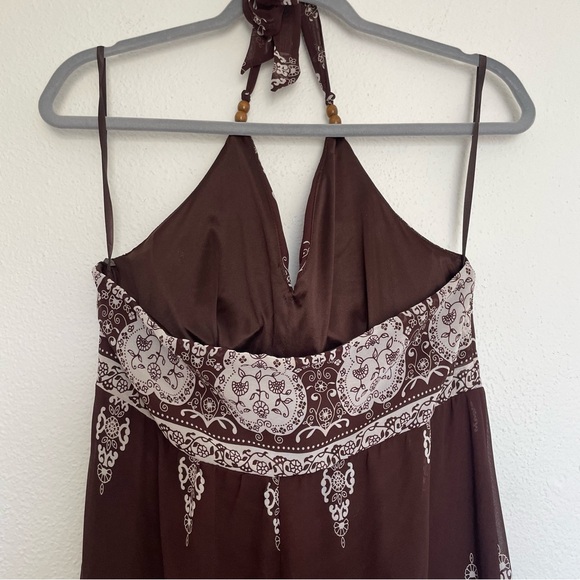 y2k Scarlett Halter Maxi Dress Brown Size 8 - Picture 4 of 8